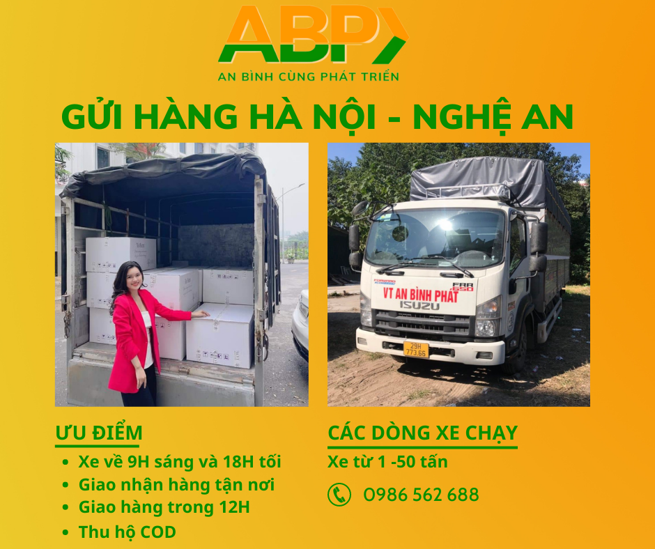 Xe tải gửi hàng ghép hàng Hà Nội đi Nghệ An: Siêu tốc, đúng giờ – An Bình Phát